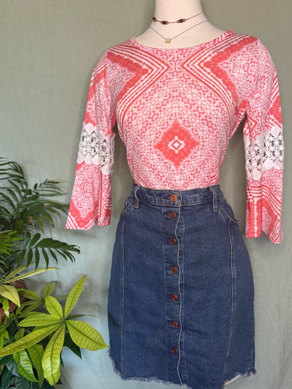 Patterned Top Crochet Bell Sleeves
